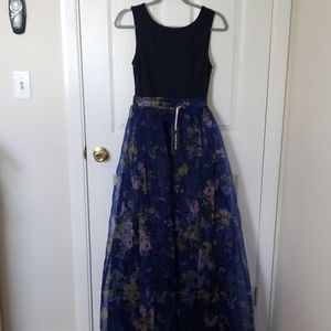 NWT Modcloth Navy Blue Floral Tulle Dress Size S